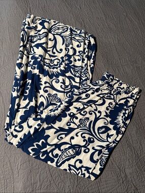 RACHEL Rachel Roy Navy & White Wide-Leg Floral Pants